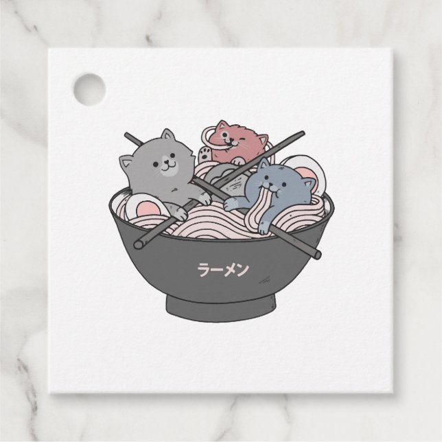 Cat Ramen Kawaii Favour Tags (Front)