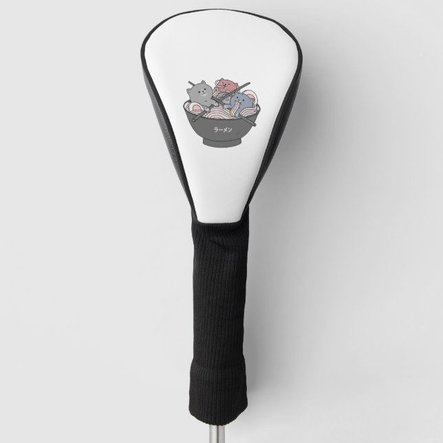 Cat Ramen Kawaii Golf Head Cover (Front)