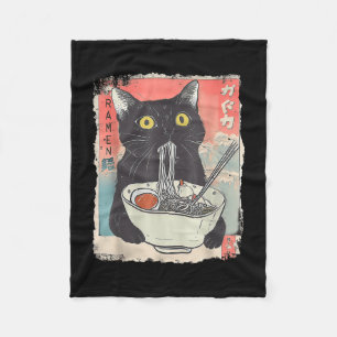 Cat Ramen Noodle Japanese Anime Manga Ramen Kawaii Fleece Blanket