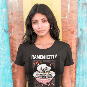 CAT RAMEN NOODLES SOUP KITTY T-SHIRTS TEES