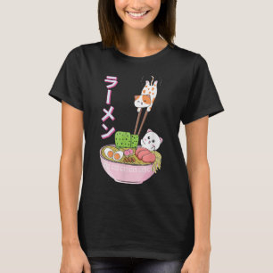 Cat Ramen Shirt Girls Women Men Japanese Kawaii T-