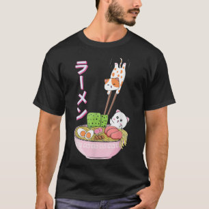 Cat Ramen Shirt Girls Women Men Japanese Kawaii T-