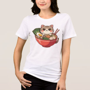 Cat Ramen T-Shirt Tri-Blend Shirt