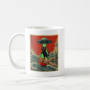 Cat Ramen UFO Japanese Anime Graphic Tees Men Wome Coffee Mug