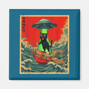 Cat Ramen Ufo Japanese Anime Graphic Tees Men Wome Magnet