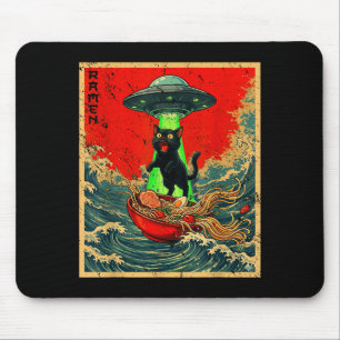 Cat Ramen Ufo Japanese Anime Graphic Tees Men Wome Mouse Mat