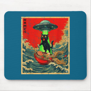 Cat Ramen Ufo Japanese Anime Graphic Tees Men Wome Mouse Mat