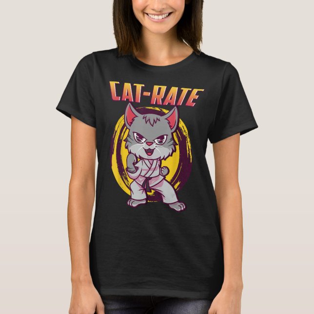 Cat-Rate Karate Cat T-Shirt (Front)