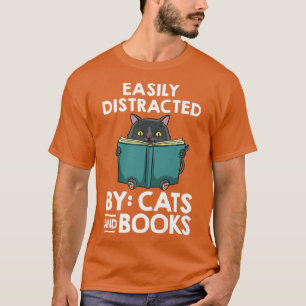 Cat Read Book Reader Reading Librarian T-Shirt