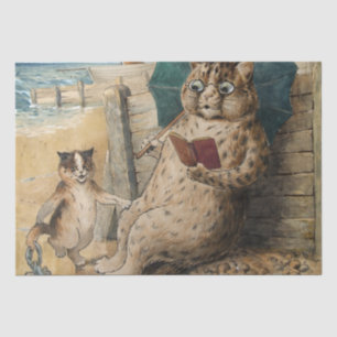 Cat Reading a Book by Louis Wain    Tissue Paper