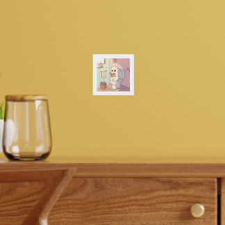 Cat Reading A Book On The Toilet Foil Prints