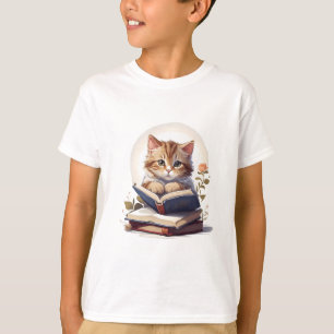 Cat reading a book T-Shirt