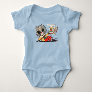 Cat reading a Picture book, Louis Wain Baby Bodysuit