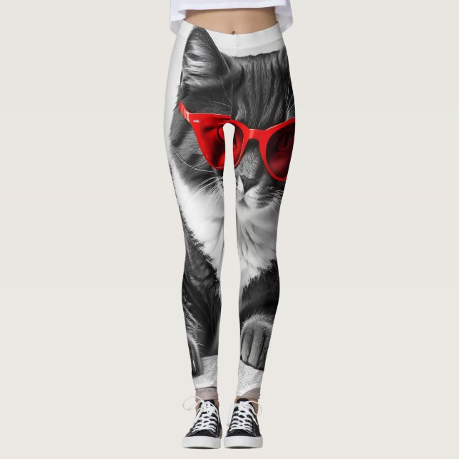Cat Reading Book Leggings (Front)
