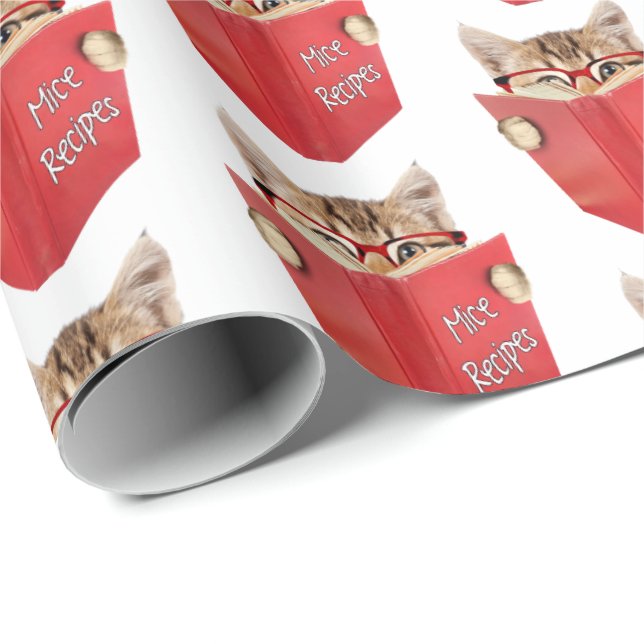 Cat Reading Red Book   Wrapping Paper (Roll Corner)