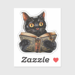 Cat Reading Sticker