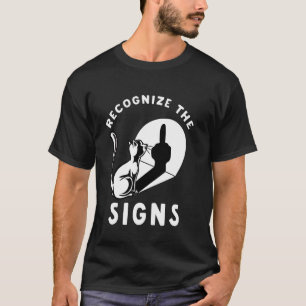 Cat Recognise The Sign Funny Middle Finger Shadow T-Shirt