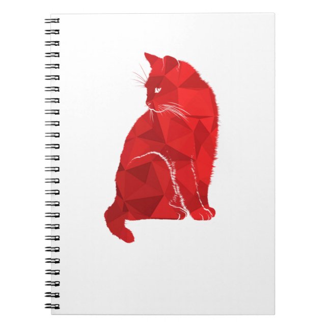 Cat Red Cat Pink Cat Cat Miror Poly Notebook (Front)