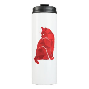 Cat Red Cat Pink Cat Cat Miror Poly Thermal Tumbler