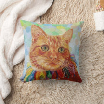 Cat Red Ginger Throw Pillow Home Decor