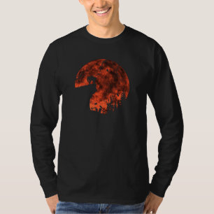 Cat Red Moon trick or treat Bats Forest Funny Hall T-Shirt
