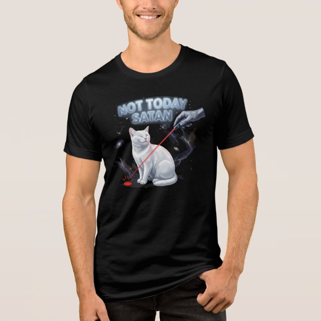Cat Refuses to play (Not Today Satan) Tri-Blend Shirt (Front)