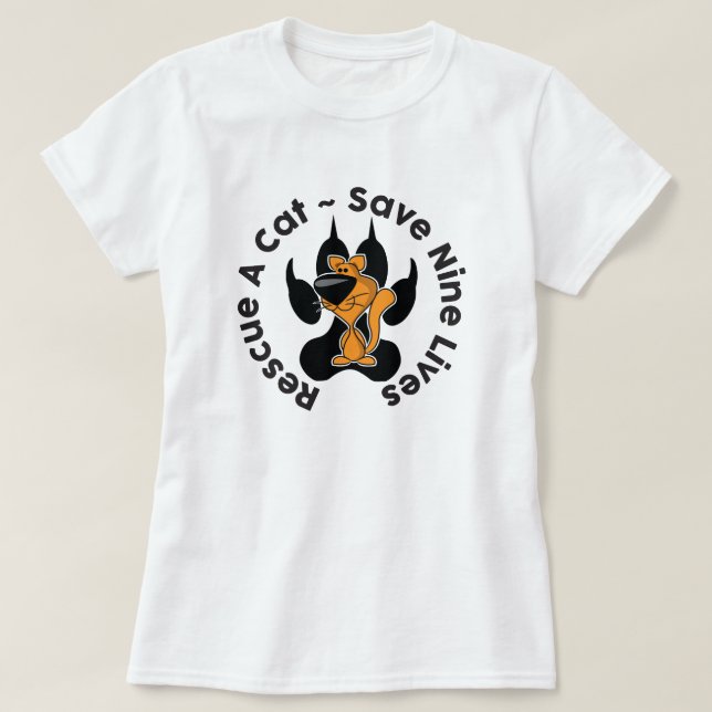 Cat Rescue Adoption T-Shirt (Design Front)