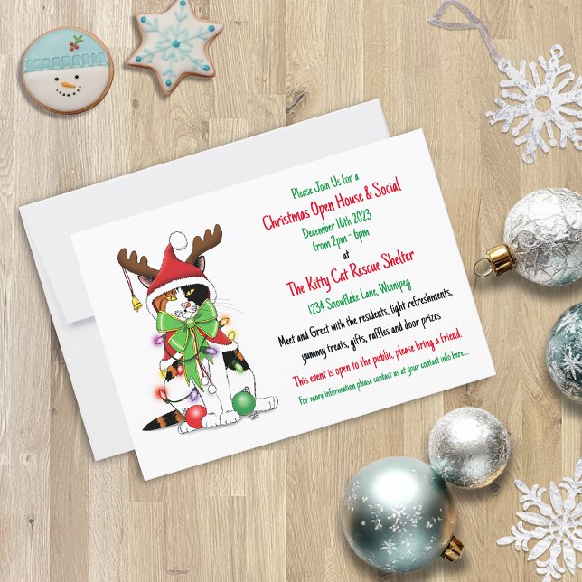 Cat Rescue Christmas Open House Invitation (Creator Uploaded)