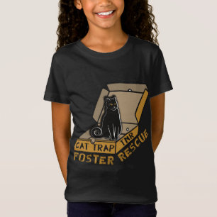 Cat Rescue Foster Funny Cat In Pizza Box Cat Trap T-Shirt