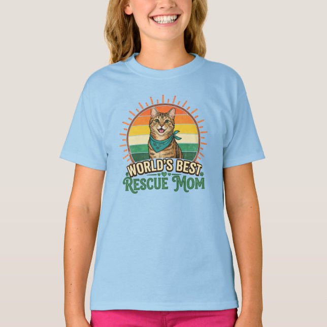Cat Rescue Mum T-Shirt (Front)