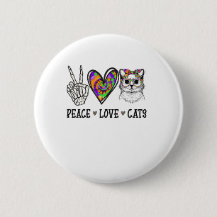 Cat Rescue Tie Dye Peace Love Cats Halloween Cat L 6 Cm Round Badge