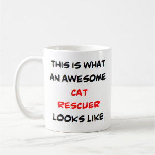 cat rescuer, awesome coffee mug