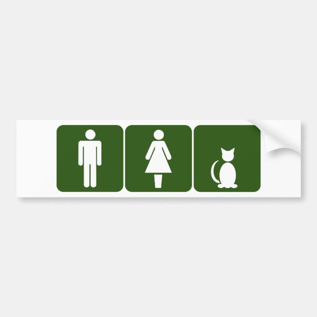 Cat Restroom Bumper Sticker (Front)