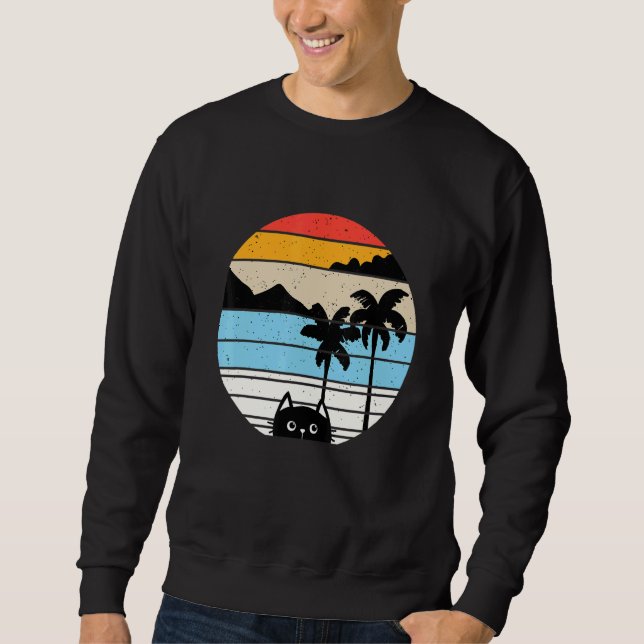 Cat Retro Style Animal 4 Sweatshirt (Front)