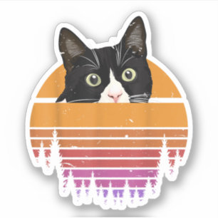 Cat Retro Style Black Cat Vintage Style Kitten Cat