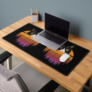 Cat Retro Style Black Cat Vintage Style Kitten Cat Desk Mat