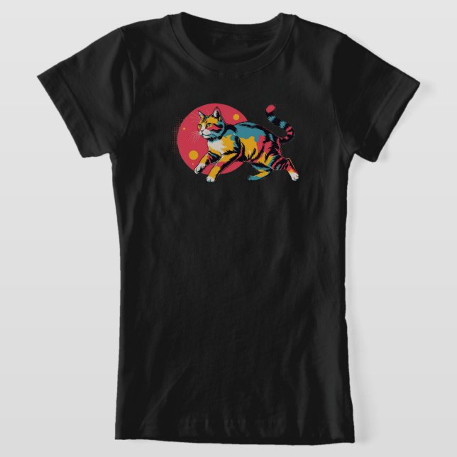 Cat Retro T-Shirt (Laydown)