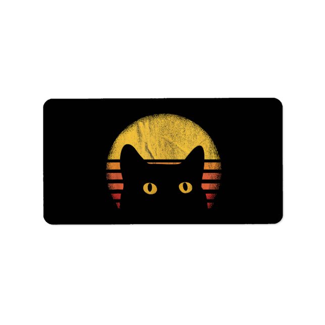 Cat Retro Vintage Label (Front)