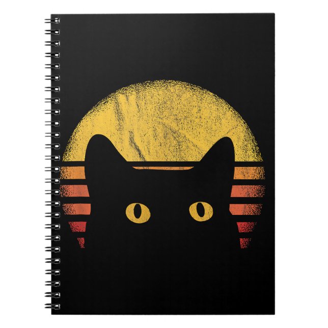 Cat Retro Vintage Notebook (Front)