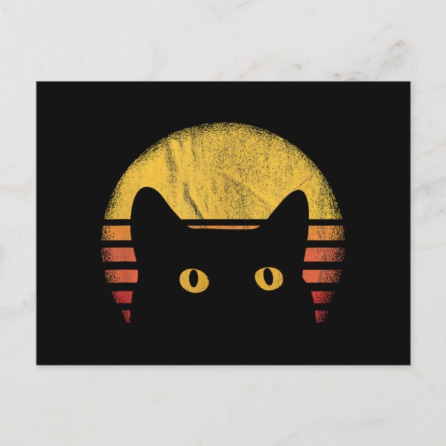 Cat Retro Vintage Postcard (Front)