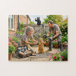 Cat Revier Fight Training Chaos Jigsaw Puzzle