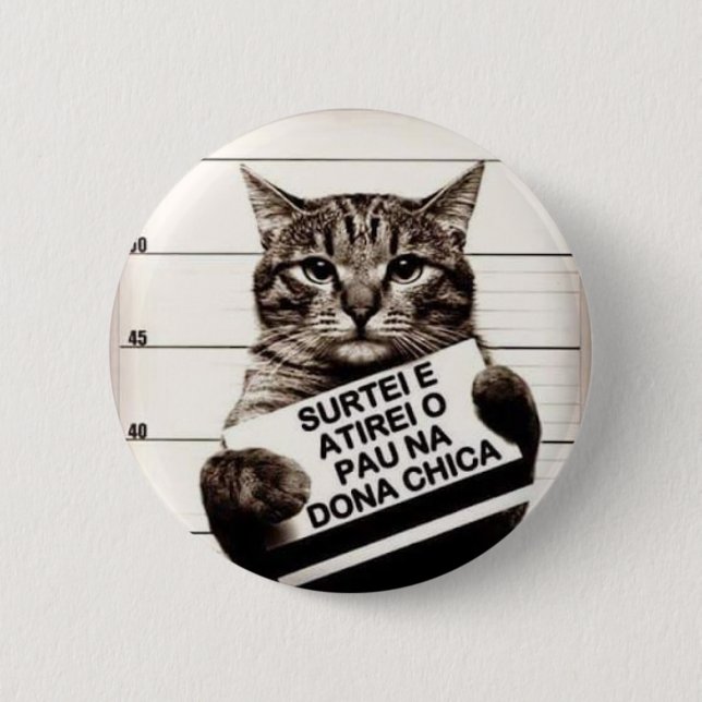 Cat revolts 6 cm round badge (Front)
