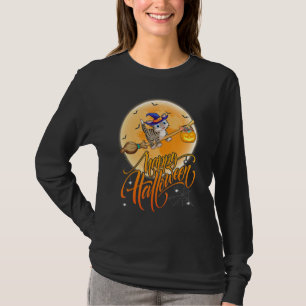 Cat Ride Witch Shotgun Moon Vintage Cat Halloween T-Shirt