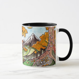 Cat Rides a Dinosaur Mug