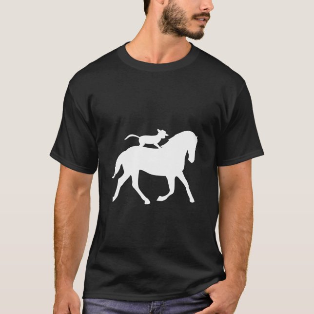Cat rides a horse T-Shirt (Front)