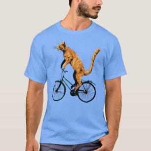 Cat Riding Bicycle Funny Cat Tee for a Cyclist