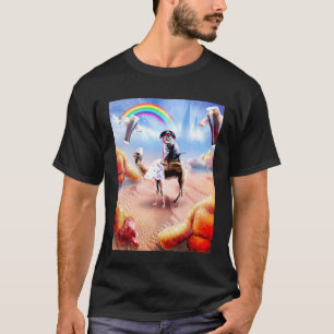 Cat Riding Camel With Chicken Nuggets And Cola T-Shirt