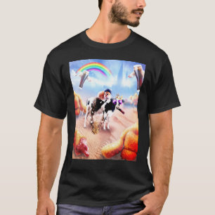 Cat Riding Cow With Chicken Nuggets And Cola T-Shirt