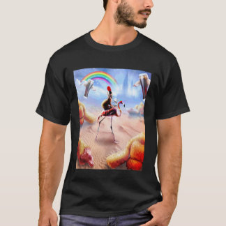 Cat Riding Flamingo with Chicken Nuggets and Cola T-Shirt