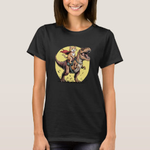 Cat Riding Mummy Dinosaur T-Rex Halloween Boys Kid T-Shirt